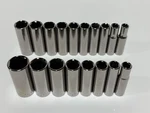 New Craftsman Tools Usa G 18PC Deep 3/8 Drive Socket Set, (8) Sae & (10) Metric. Fixed Price $89.99.