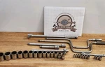 Vintage Underline Husky 1/2" 3/8" 1/4" Drive Socket Set Made Usa 31 Pieces. Fixed Price $99.99.