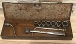 Vintage Wright Tools 1/2" Drive Sae Socket Set Metal Box Vtg Usa Read Desript. Fixed Price $49.00.