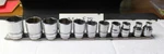 Snap On 11 Piece 6 Pt. Shallow Socket Set 3/8 Drive 1/4"-7/8" With Rail Usa. Fixed Price $149.99.