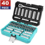 Duratech 3/8"DRIVE Socket Set Sae Metric Ratchet Handle Extension Bar. Fixed Price $42.99.