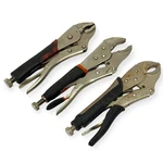 3 Pcs Pittsburgh Unbranded 9 Curved Jaw Locking Pliers Set, Rubber Handle. Fixed Price $25.47.