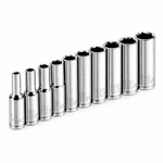 Powerbuilt 10 Piece 1/4 Inch Drive Metric Point Deep Socket Set - 640538. Fixed Price $24.95.