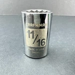 Craftsman Usa 11/16 Sae 1/2 Drive 12 Point Socket 34046. Fixed Price $9.34.