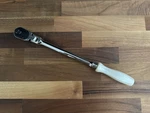 Snap On 3/8" FHLFD80 Pearl White Handle Ratchet Flex Head. Fixed Price $260.00.