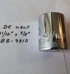 Dewalt 11/16" X 3/8" Dr Shallow Polished Chrome Socket 88-981D 6PT Free Ship. Fixed Price $9.96.