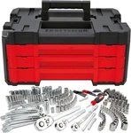 Craftsman Socket Set, 262-PIECE Mechanic Tool 1/4", 3/8", 1/2" Drive, Sae. Fixed Price $195.50.