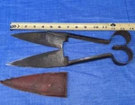 Antique Disston Sheep Shears W/ Leather Sheath Farm Tool Cutters Trimmer. Fixed Price $18.00.