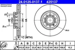 Ate 24.0125-0137.1 Brake Disc For Audi, Seat, Skoda. Fixed Price $113.93.
