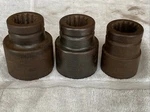 Lot Cp Chicago Pneumatic 2 1-13/16" 1-7/16 Spline Drive 6PT Hex Sockets Set. Fixed Price $39.74.