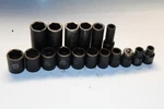 Matco Tools 3/8" Drive Metric 6 Point Deep & Standard Impact Socket Set Lot 17. Fixed Price $75.00.