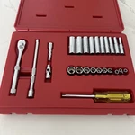 Proto 1/4" Drive Socket 25 Pc. Sae 12 Pt. W/ Case Torqueplus Usa No J47118XL. Fixed Price $215.00.
