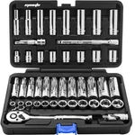 Epauto 45 Pieces 3/8" Drive Socket Set With 72-TOOTH Pear Head Ratchet. Fixed Price $78.45.