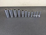 #BO993 Snap-on Tools Usa 3/8" Drive Sae 12 Point Deep Chrome Socket Set 211SFY. Fixed Price $179.95.