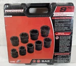 Powerbuilt Air Impact Socket Set Sae Z-drive 6 Point Chromoly 9 Piece 1". Fixed Price $85.77.