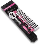 12PCS 1/4 Inch Mini Ratchet Wrench Set Drive W/ 10 Sockets Pink. Fixed Price $17.12.