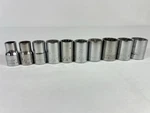 Craftsman Sockets 1/2 Inch Drive Short 7/16-7/8 With Some Duplicates 10 Piece. Fixed Price $20.00.