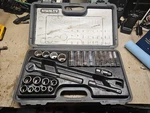 1/2" Drive Socket Set Sae, Stanley 26PC 85-434 Missing Hinge Handle. Fixed Price $59.99.