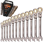 12PCS Ratcheting Wrench Set Flexible Head 8-19MM Metric Spanner Tool Combination. Fixed Price $59.99.