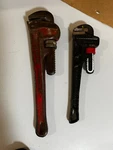 Lot Of Heavy Duty Pipe Wrenches - The Ridge Tool Co. 12" Vintage & Husky 10". Fixed Price $19.00.