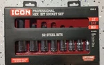 Icon Professional Hex Socket Set S2 Steel Piece 1/2 Drive S3HS-8. Fixed Price $39.99.