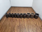 7/16 To Inch Impact Sockets 1/2" Drive, Point 10 Great Shape. Fixed Price $39.99.