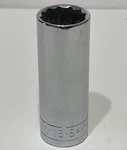 Nos S-k 42422 11/16" Deep Socket 3/8" Drive 12 Point Usa Chrome Tool Vtg. Fixed Price $12.99.