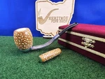 Falcon Bent Frame With Meerschaum Bowl And Tamper Set, Unsmoked, Hard Case. Fixed Price $175.00.