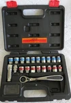 21-PC Pittsburgh Tools Sae & Metric Socket Set W/ Thru Ratchet Wrench In Case. Fixed Price $34.00.