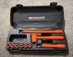 Facom Tools 9PC 1000V Insulated Metric Socket Set 3/8 Drive 12PT J.400A Vse New. Fixed Price $159.00.