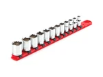 Tekton 3/8 Inch Drive Shallow 6-POINT Socket Set 12-PIECE Rail 8-19MM. Fixed Price $71.95.