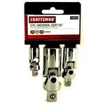 94250 Craftsman, 3-PC. Universal Joint Set, 1/4'', 3/8'', 1/2''. Fixed Price $16.50.