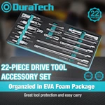 Duratech 22PC Drive Tool Accessory Set Socket Adapters Extension Bars Steel. Fixed Price $39.49.