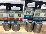 4- Master Mechanic Metric Sockets, 12 Point, 19MM 20MM 21MM ,22MM 1/2 & 3/8 Dr. Fixed Price $21.99.