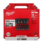 New Milwaukee 49-66-7011 12PC Shockwave 1/2"-DR. Sae Deep 6-PT Impact Socket Set. Fixed Price $69.97.