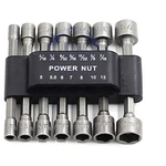 Power Nuts Drill Bit Tools Set Metric Socket Wrench Screw 1/4'' Driver.... Fixed Price $13.99.