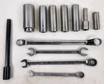Matco 12 Piece Tool Lot Ratcheting Wrench Sockets Box Nut. Fixed Price $59.98.