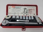 Vintage Kmart Socket Wrench Set Metric 12 Piece Metal Case. Fixed Price $29.99.