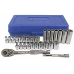 Westward 33HD81 1/4" Drive Socket Wrench Set Sae, Metric 28 Pieces 3/16 In To. Fixed Price $37.95.