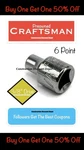 Used Craftsman 6 Point 3/8" Drive Chrome Standard 1/4" Shallow Socket CMMT42999. Fixed Price $8.49.