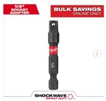 Milwaukee Shockwave Impact Duty X Square Socket Adapter, 48-32-5030. Fixed Price $9.70.