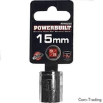 Powerbuilt 15MM Socket Wrench Chrome Finish 3/8" Drive 6 Point Metric Nut 940030. Fixed Price $6.80.