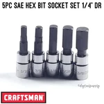 Craftsman Standard Sae Hex Bit Allen Socket Set 1/4" Drive 5PC Same Day Shipping. Fixed Price $19.99.