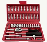 46 Pieces 1/4 Inch Drive Socket Ratchet Wrench Set, With Bit Metric. Fixed Price $19.99.