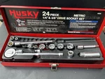 Husky Professional 24 Piece Metric Socket Set 1/4 & 3/8 Drive Made In Usa. Fixed Price $44.99.