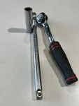 Ampro Lot Of 3 Hand Tools 72 Tooth Ratchet Rubber Grip With Extension Socket. Fixed Price $18.00.
