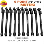 Heavy Duty 3/8" Drive Swivel Extension Socket Set Metric Impact 6 Point Pinless. Fixed Price $224.45.