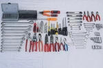 Snap-on Mixed Tool Set Wrenches Pliers Screwdrivers Sockets Hex Keys Case. Fixed Price $450.00.