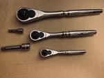 Craftsman Hand Tools 3PC 1/4 3/8 1/2 Full Polish Ratchet Socket Wrench Ext. Fixed Price $47.00.