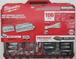 Milwaukee 1/4" & 3/8 106PC Ratchet Socket Set W/packout. Fixed Price $319.99.